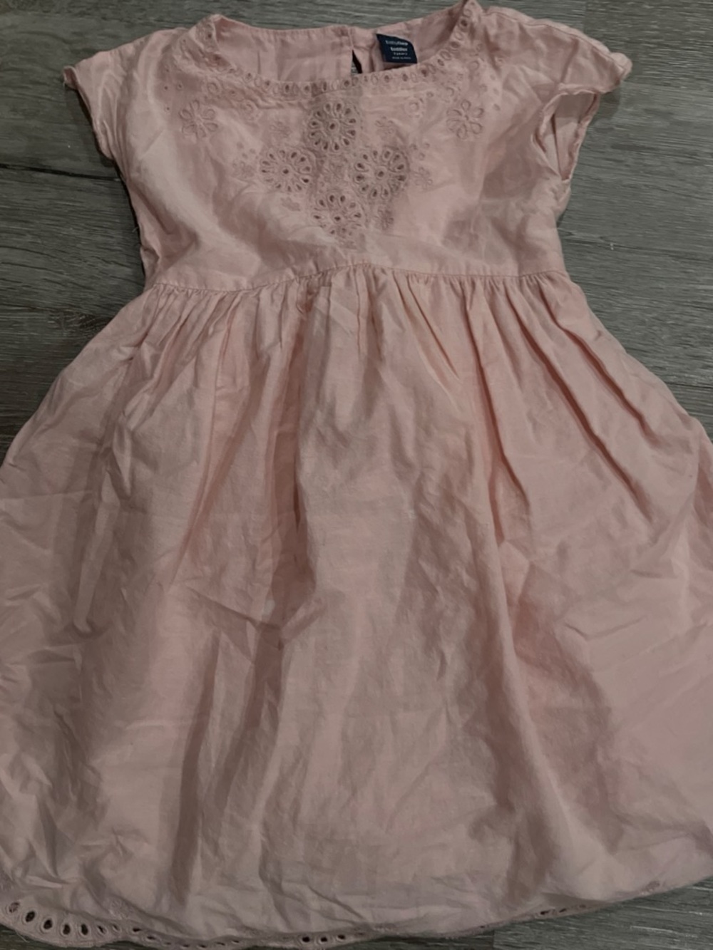 BabyGap Light Pink Embroidered Cap-Sleeve Cotton Dress